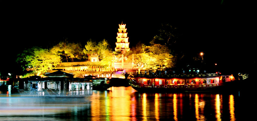 Thien Mu Pagoda at Night